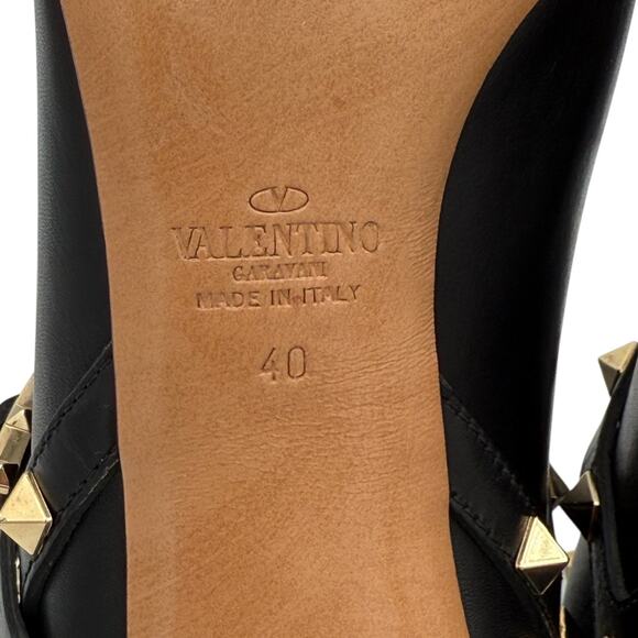 Valentino Garavani Rockstud Ankle Boots Black Leather Stud High Heel EU 40 US 10 - Picture 13 of 15